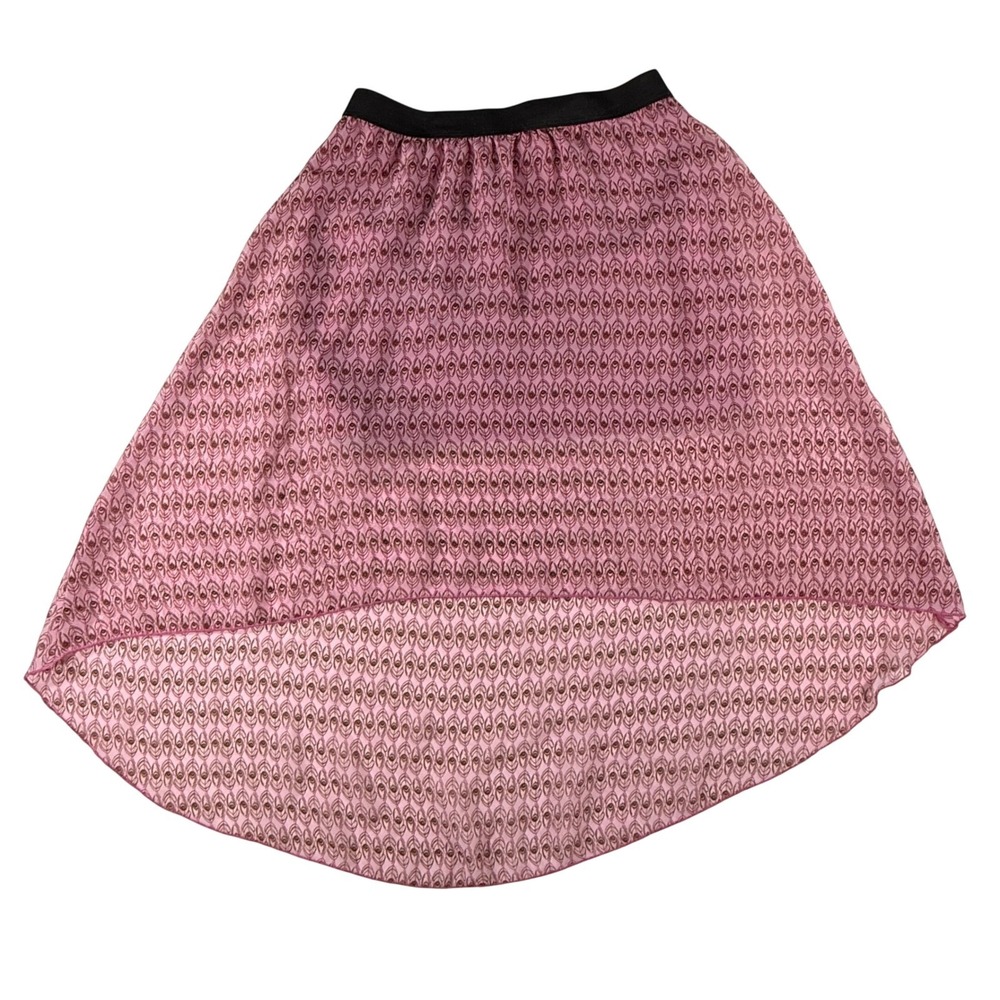 Star Ride High Low Skirt Girls 14/16 Pink Peacock Boho Fairycore Whimsical Flowy
